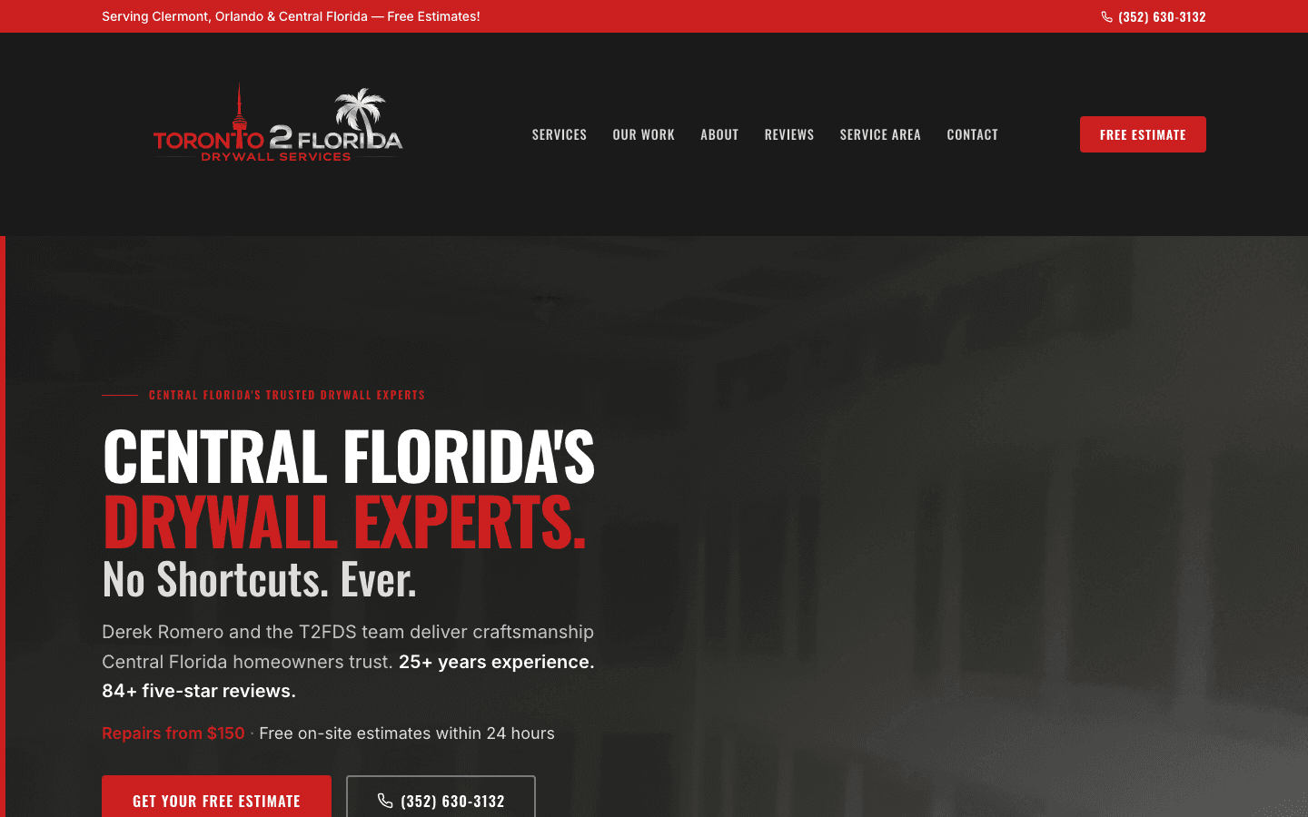 Toronto 2 Florida Drywall — a site built by Voxaris