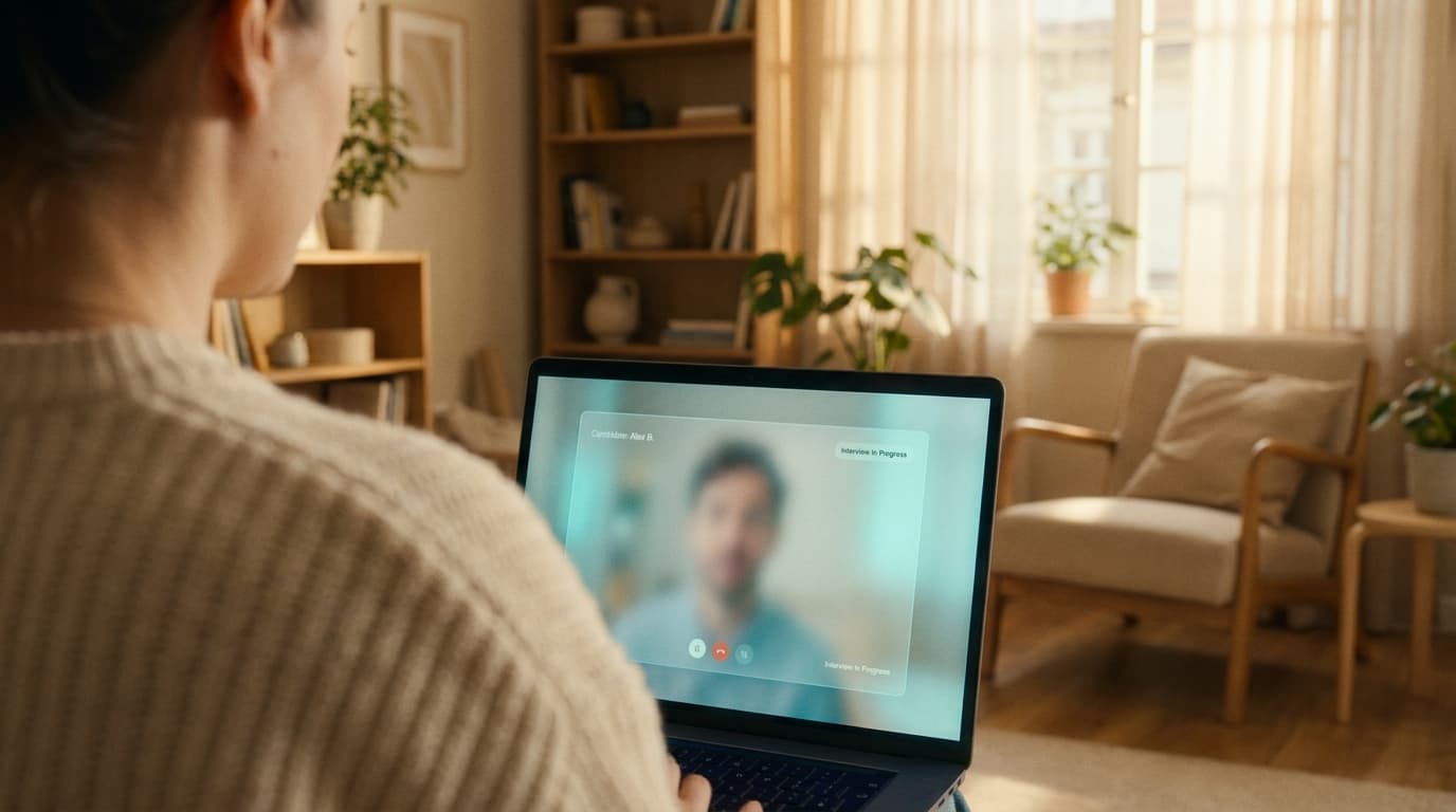A hiring scene where applicants are screened and shortlisted automatically